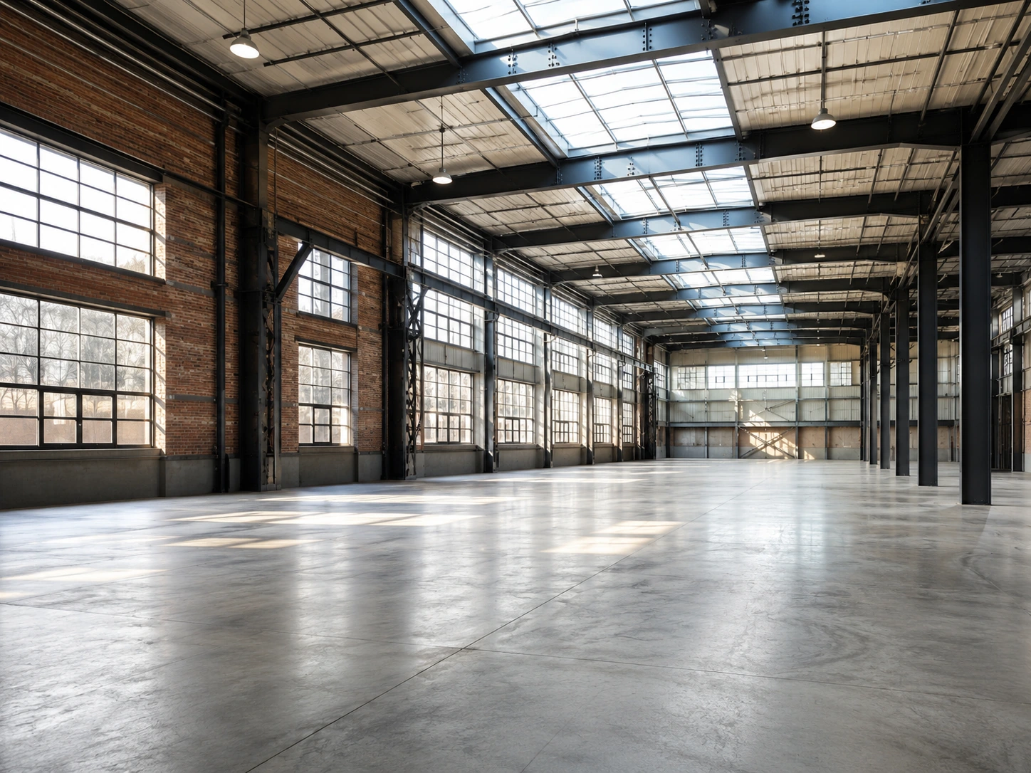 Intérieur d’un ancien bâtiment industriel à restructurer en Gironde